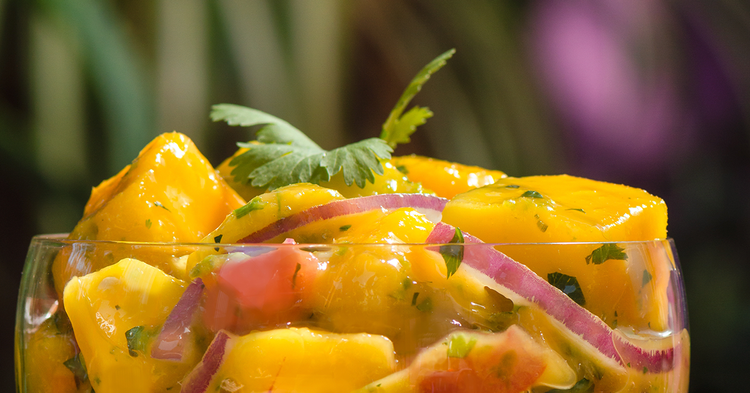 Vegetarian mango ceviche
